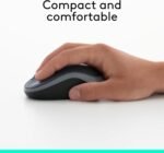 Logitech M185 Compact Ambidextrous 2.4 GHz Wireless Mouse - Swift Grey | Ambidextrous mouse with 2.4 GHz USB-A Nano Receiver, Optical Tracking, 12-Months Battery Life, PC, Mac, Laptop compatible - Image 6