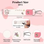6 Pcs Personalized Name Tag Hooks for Kids Child ID Tags Backpack Name Tag Daycare Name Label Hooks for Backpacks Water Bottle (Cute Style) - Image 3