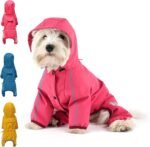 Dog Raincoat, Waterproof Dog Rain Jacket with Hood, Rain Coat with Leash Hole, Reflective Strap for Small Medium Dogs, Outdoor Adventures/Walking Lightweight Puppy（Pink,S） - Image 2