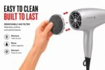 Remington Damage Protection Hair Dryer, Ceramic Ionic Technology | Diffuser and Concentrator Attachments, 3 Piece Set, 1875W Power, 3 Heat and 2 Speed Settings - Image 8