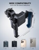 Lamicall Motorcycle Bike Phone Mount, 1s Lock Bike Phone Holder | No Block Camera Bicycle Cell Phone Holder Clamp, Scooter Bar Clip, Gifts for iPhone Pro Max, Galaxy S25 Ultra, 4.7-7" Phones - Image 6