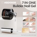 modelones Builder Nail Gel, 7-in-One Clear Builder for Nails, LED Cured | Color Rubber Base Gel Polish Coat Strengthener Thickening Extension Rhinestone Glue in a Bottle for DIY Home Salon - Image 3