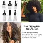 6 Pack Curly Afro Hair Metal Hair Picks, Metal Tool Hair Combs for Men Women Afro Wigs (Black) - Image 3