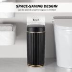 ELPHECO Black Bathroom Trash Can with Lid 2 Gallon Sensor Trash Bin, Automatic Narrow Garbage Can, Waterproof Smart Trash Can, Slim Motion Sensor Waste Bins for Bathroom, Living Room, Office | Automatic Garbage Can, IPX5 Waterproof Plastic Wastebasket, Slim Trash Bin for Bathroom, Living Room and Office - Image 6