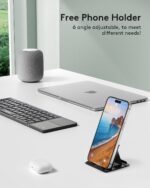 Samsers Foldable Bluetooth Keyboard with Touchpad, Ultra Slim Compact,Grey | Multi-touch Trackpad, Full Size, Phone Holder, USB-C Charging, 1 Device, for Android Windows iOS Mac OS, Mobile Productivity - Image 6