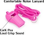 Loud Sports Whistle with Lanyard – High-Pitched Pink Plastic Whistles for Coaches, Outdoor Safety, Dog Training, Party Favors - Image 5