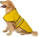 HDE Dog Raincoat Jacket Reflective Adjustable Hooded Pet Poncho Rain Coat with Leash Hole for Small to X-Large Dogs Yellow - XL - Image 2