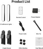 Dual-lamp Video Conference Lighting, LED Streaming Light with Remote and Touch Control, Zoom Lighting for Computer,Webcam Laptop Monitor Ring Light for Video Calls/Zoom Meetings/Video Recording - Image 7