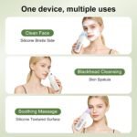 Blackhead Remover Tools, Face Scrubber Skin Spatula for Facial Cleansing, 4 Modes Pore Cleaner with 304 Stainless Steel Blade, Type-C Rechargeable, Silicone Face Brush, 4 Needles, PP Box - Image 6
