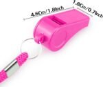 Loud Sports Whistle with Lanyard – High-Pitched Pink Plastic Whistles for Coaches, Outdoor Safety, Dog Training, Party Favors - Image 6