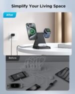 Charging Station for Multiple Devices Apple: Woruda 3 in 1 Magnetic Wireless Charger Stand for Mag Safe iPhone - Nightstand Charging Dock for iPhone 16 15 14 13 12 Pro Max Plus Apple Watch Airpods - Image 5
