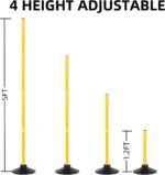 Desyeryamimi 5 FT Agility Training Poles for Soccer/Dog/Horse,Adjustable Football Basketball Speed and Agility Training Equipment,Set of 4/6 with Round Rubber Base - Image 4