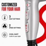 Remington Damage Protection Hair Dryer, Ceramic Ionic Technology | Diffuser and Concentrator Attachments, 3 Piece Set, 1875W Power, 3 Heat and 2 Speed Settings - Image 7