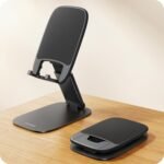 Lamicall Ultra-Thin Foldable Cell Phone Stand for Desk | 0.59" Slim Fold, Height & Angle Adjustable, Sturdy Metal Base, Thick Case Friendly for iPhone 17/16/15/14 Pro Max, Galaxy S26 - Image 2