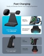 Charging Station for Multiple Devices Apple: Woruda 3 in 1 Magnetic Wireless Charger Stand for Mag Safe iPhone - Nightstand Charging Dock for iPhone 16 15 14 13 12 Pro Max Plus Apple Watch Airpods - Image 6