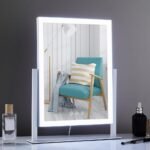 HIEEY Lighted Makeup Mirror, 17.3" x 13" Hollywood Vanity Mirror with Lights, Three Color Lighting Modes, and 5X Magnification Mirror, Smart Touch Control, 360°Rotation (White,Gift Box) - Image 5