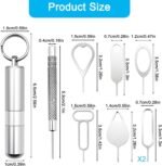 SIM Card Ejector Tray Removal Tool with Cleaning Brush, 2 in 1 EDC Portable Keychain Eject Pins Reset Needle Opener Cleaning Pen for All iPhone Airpods iPad Samsung Galaxy Cell Phone Smartphone - Image 3