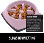 GORILLA GRIP® Patented BPA Free Slow Feeder Dog Bowls, Interactive Puzzle Toy for Dogs and Cats Food Training Enrichment, Keeps Pets Busy and Prevents Puppy Overeating, Small Breeds, 1 Cup, Pink - Image 4