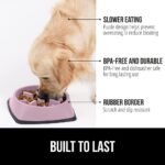GORILLA GRIP® Patented BPA Free Slow Feeder Dog Bowls, Interactive Puzzle Toy for Dogs and Cats Food Training Enrichment, Keeps Pets Busy and Prevents Puppy Overeating, Small Breeds, 1 Cup, Pink - Image 3