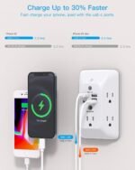 Outlet Extender with Night Light, Multi Plug Wall Outlet, Surge Protector | Multiple Electrical Outlet Splitter Expander, 4 USB Ports (1 USB C) Wall Charger, Plug Extension Adapter for Home, Dorm, RV - Image 5
