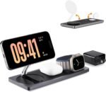 3 in 1 Wireless Charging Station for Apple Devices with MagSafe | For iPhone 17/Air/16/15/14/13/12, AirPods & Apple Watch, Foldable Portable Aluminum Charging Stand, Adapter Included - Image 2