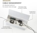 Yamazaki Home Cable Management Box – Cord Organizer Box with Lid, Minimalist Cable Storage for Office, ABS Plastic | Sleek cable storage container for office spaces. Removable lid prevents dust buildup. Helps keep everyday tech organized. - Image 4