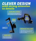 Metal Bike & Motorcycle Phone Mount for Any Smartphone (iPhone 16 Pro Max/e, Galaxy S25). Unbreakable Handlebar Cell Phone Holder for Bike, Scooter, Bicycle Phone Mount. x10 to Safeness & Comfort - Image 6