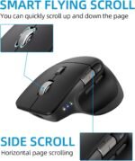 INFINMIND Ergonomic Wireless Bluetooth Mouse with 6 Programmable Buttons(Mac/Windows), Multi-Device, Flying Scroll & Side Wheel, 5 Level DPI, Rechargeable Silent Mice for Laptop, PC, Tablet, MacBook. - Image 4