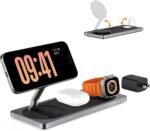 3 in 1 Wireless Charging Station for Apple Devices with MagSafe | For iPhone 17/Air/16/15/14/13/12, AirPods & Apple Watch, Foldable Portable Aluminum Charging Stand, Adapter Included - Image 8