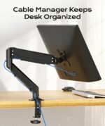 Pholiten Single Monitor Mount for up to 35" Screens | Fully Adjustable Gas Spring Arm, Holds up to 24lb, VESA 75/100mm, Black - Image 7