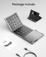 Samsers Foldable Bluetooth Keyboard with Touchpad, Ultra Slim Compact,Grey | Multi-touch Trackpad, Full Size, Phone Holder, USB-C Charging, 1 Device, for Android Windows iOS Mac OS, Mobile Productivity - Image 10