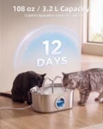 3.2L/108oz Stainless Steel Cat Water Fountain Pet Fountain | Automatic Pet Water Dispenser - Self-Designed Filtration System - Ultra-Quiet Pump - Easy Cleaning & Maintenance (3 Filters) - Image 6