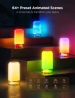Govee RGBIC Smart Table Lamp 2, Touch Bedside Small Table Lamp (Corded) | LED Desk Lamp Compatible with SmartThings, Matter, Alexa, Nightstand Lamp for Bedroom Living Room Night Light, 64 Scene Modes - Image 4