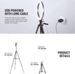 NEEWER Basics 10" Selfie Ring Light with Tripod Stand/2 Phone Holders Compatible with iPhone/QR Plate, Dimmable LED Ringlight Lighting for YouTube TikTok Vlog Video Recording Makeup Streaming, RP10-H - Image 8
