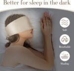 SECZIPE 100% Mulberry Silk Sleep Mask Eye Mask for Women Man with Adjustable Band, for Side Sleeper Blackout Sleep Mask for Travel Rest and Office Large Size (Taupe) - Image 3