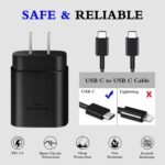 GUUSMART Type C Charger 2-Pack 25W Long 6ft USB C Charger Cable | Type C Charger Fast Charging Block Compatible with Galaxy S26 S25 S24 S23 S22 S21/iPhone 17/16/15 Pro Max/15 Plus-Black - Image 4