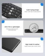 Samsers Ultra Slim Foldable Bluetooth Keyboard for Phone Tablet PC, Black | PU Leather Cover, Phone Stand, Palm-Sized, BT x 1, Portable Compact Design, for Travelers Typist, On-the-go, Mobile Working - Image 8