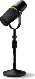 Shure MV7+ USB-C & XLR Podcast Dynamic Mic with Stand - Black | OBS-certified USB-C and XLR dynamic mic with stand, LED touch panel, auto level and pop filter for podcasting - Image 2
