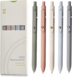 UIXJODO Gel Pens, 5 Pcs 0.5mm Black Ink Pens Fine Point Smooth Writing Pens, High-End Series Pens for Journaling Note Taking, Cute Office School Supplies Gifts for Women Men (Morandi) - Image 2
