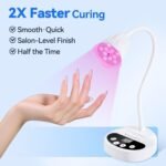 Makartt Flash Cure UV LED Nail Lamp for Gel-X Tips, Adjustable Gooseneck | 50 mW/cm² Cordless Rechargeable UV Light with Auto Sensor & 4 Timers & 10 Beads for Fast Gel Curing Home DIY Salon Use, White - Image 6