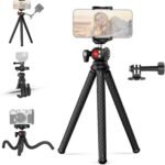 NEEWER Flexible Phone Tripod, Small Mini Camera Webcam Desk Stand, Phone Holder & Action Camera Mount Adapter Compatible with iPhone GoPro DJI Pocket 4 3 Xtra Muse Insta360 for Video Recording, TP34 - Image 2