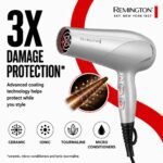 Remington Damage Protection Hair Dryer, Ceramic Ionic Technology | Diffuser and Concentrator Attachments, 3 Piece Set, 1875W Power, 3 Heat and 2 Speed Settings - Image 3