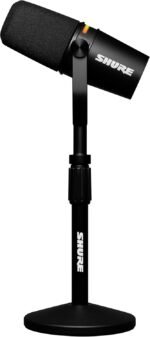 Shure MV7+ USB-C & XLR Podcast Dynamic Mic with Stand - Black | OBS-certified USB-C and XLR dynamic mic with stand, LED touch panel, auto level and pop filter for podcasting - Image 9