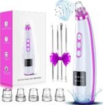 Blackhead Remover Vacuum, Facial Pore Extractor, 5 Suction Levels, 5 Probes | USB Rechargeable Pore Cleaner, Electric Comedone Whitehead Extractor Tools, 4 Stainless Steel Tools - Image 2
