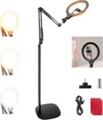 NEEWER Entry Level Version 10.5" 10W Ring Light with 46"-63" Stand, Overhead Phone Holder Mount Compatible with iPhone, Bi Color LED Selfie Lighting CRI85+ for TikTok Video Recording Streaming, N44 - Image 2