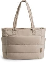 BAGSMART Tote Bag for Women, Lightweight Puffy Tote Bag with Compartments Shoulder Bag Handbag for Travel, Work, Gym | Lightweight - Image 2