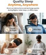 Blackout Weighted Eye Mask for Sleeping, 3D Contoured Sleep Mask for Women | Soft Breathable, Gentle-Pressure, Deep Cups, Adjustable Elastic Strap, Zero Eye Pressure, Eyelash Friendly for Travel, Black - Image 9