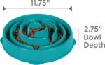 Outward Hound Fun Feeder Slo Bowl – Large 4‑Cup Capacity, Slow Feeding, Medium to Large Dogs, Non‑Slip, Turquoise, Drop Pattern - Image 8