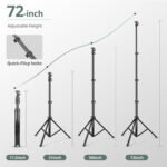 SENSYNE 72" Phone Tripod, Extendable Cell Phone Tripod Stand, Selfie Stick with Wireless Remote and Phone Holder, Compatible with iPhone Android Phone, Camera - Image 5