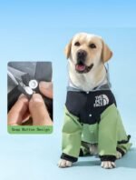 Waterproof Dog Raincoat, Clear Hood, Leash Hole, Blue, X-Small | Full-leg coverage, reflective strips and adjustable cuffs in durable 300D polyester help keep dogs dry on rainy walks. - Image 3